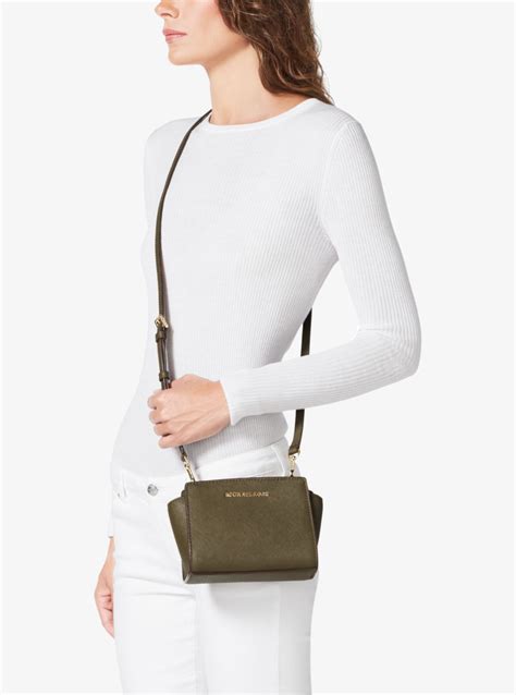 michael kors mini selma saffiano|Selma Medium Saffiano Leather Crossbody Bag .